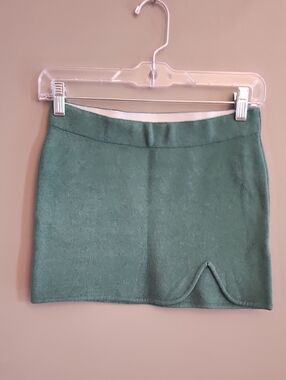 Urban Outfitters Green Knit Mini Skirt with Elastic Waist
